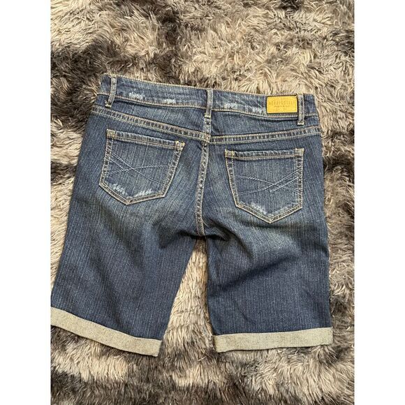 Aeropostale Bermuda Denim‎ Shorts Distressed Medium Wash Size 2 - Picture 4 of 4